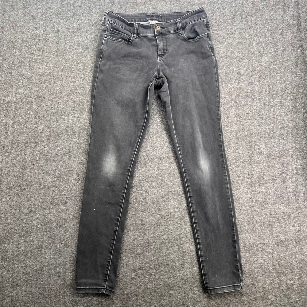 Decree Womens Skinny Jeans Faded Black Mid Rise Stretch Denim Size 9